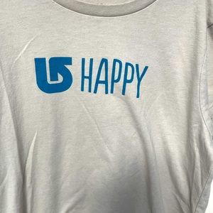 Nwot Burton youth Large grey shirt “happy”